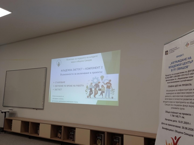 Приемна на тема „Политики за подкрепа на младите хора в община Свищов“ се проведе в Младежки център - Свищов 