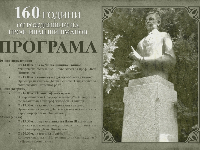 160 години от рождението на проф. Иван Шишманов